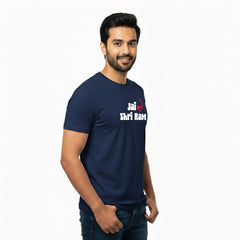 BestyPop Men’s Graphic Print Round Neck T-Shirt- Jai Shree Ram (170 GSM single jersey)