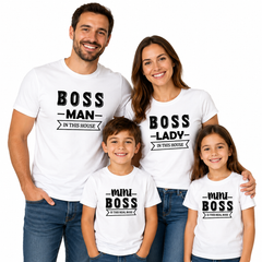 Family Boss Matching Round Neck T-Shirt for Daughter – Mini Boss - (170 GSM) single jersey