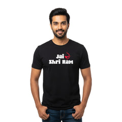 BestyPop Men’s Graphic Print Round Neck T-Shirt- Jai Shree Ram (170 GSM single jersey)