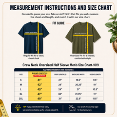 Freethinker | Arif Men's WTN Crew neck Oversized T-Shirt - (225 GSM heavyweight fabric)