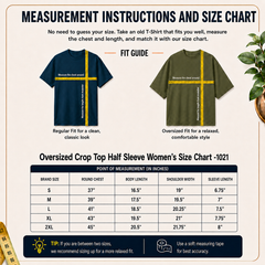 BestyPop Women’s Oversized Half Sleeve Crop Top