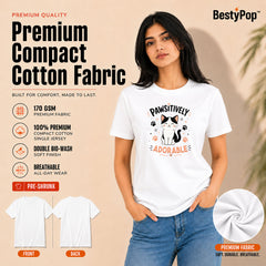 Cat Lover's Round Neck T-Shirts For Women - Pawsitively - (170 GSM) single jersey