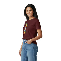 BestyPop Women’s Graphic Print Round Neck T-Shirt- Krishna (170 GSM single jersey)