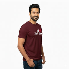 BestyPop Men’s Graphic Print Round Neck T-Shirt- Jai Shree Ram (170 GSM single jersey)