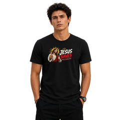 Freethinker | Arif Men's Jesus Saves You Crew Neck T-Shirt - (170 GSM single jersey)
