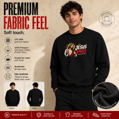 Freethinker | Arif Men's Jesus Save Us Sweatshirt full sleeve - (270 GSM, unbrushed)