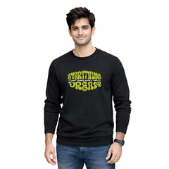 BestyPop Men’s Graphic Print Round Neck Sweatshirt - 270 GSM