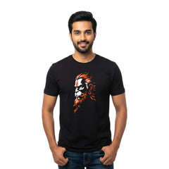 BestyPop Men’s Graphic Print Round Neck T-Shirt- Hanuman (170 GSM single jersey)