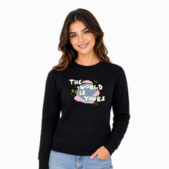 BestyPop Women’s Graphic Print Round Neck Sweatshirt - 270 GSM
