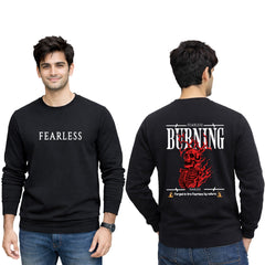 BestyPop Men’s Graphic Print Round Neck Sweatshirt - 270 GSM