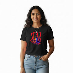 BestyPop Women’s Graphic Print Round Neck T-Shirt - Shivan (170 GSM single jersey)