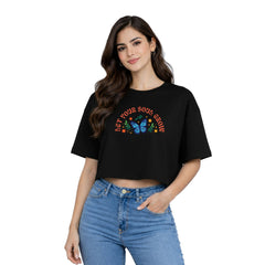 BestyPop Women’s Oversized Half Sleeve Crop Top