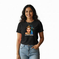 BestyPop Women’s Graphic Print Round Neck T-Shirt- Murugan (170 GSM single jersey)