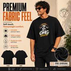 Freethinker | Arif Men's Crew neck Oversized T-Shirt - (225 GSM heavyweight fabric)