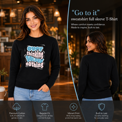 BestyPop Women’s Graphic Print Round Neck Sweatshirt - 270 GSM