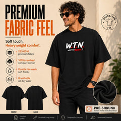 Freethinker | Arif Men's WTN Crew neck Oversized T-Shirt - (225 GSM heavyweight fabric)