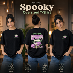 Bestypop Women’s Oversized Spooky Graphic T-Shirt