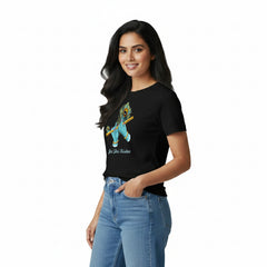 BestyPop Women’s Graphic Print Round Neck T-Shirt- Krishna (170 GSM single jersey)