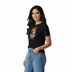 BestyPop Women’s Graphic Print Round Neck T-Shirt- Krishna (170 GSM single jersey)