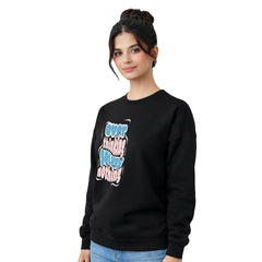 BestyPop Women’s Graphic Print Round Neck Sweatshirt - 270 GSM