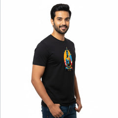 BestyPop Men’s Graphic Print Round Neck T-Shirt- Buddha (170 GSM single jersey)
