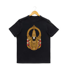 BestyPop Men’s Graphic Print Round Neck T-Shirt-Tirupathi Balaji (170 GSM single jersey)