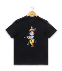 BestyPop Men’s Graphic Print Round Neck T-Shirt- Krishna (170 GSM single jersey)