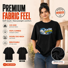 Freethinker | Arif Women's Placebo Crew neck Oversized T-Shirt - (225 GSM heavyweight fabric)