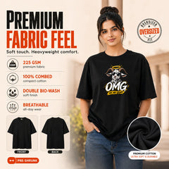 Freethinker | Arif Women's Crew neck Oversized T-Shirt - (225 GSM heavyweight fabric)