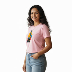 BestyPop Women’s Graphic Print Round Neck T-Shirt- Buddha (170 GSM single jersey)