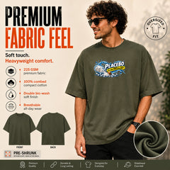 Freethinker | Arif Men's Placebo Crew neck Oversized T-Shirt - (225 GSM heavyweight fabric)