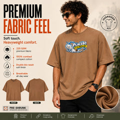 Freethinker | Arif Men's Placebo Crew neck Oversized T-Shirt - (225 GSM heavyweight fabric)