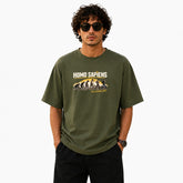 Freethinker | Arif Men's Homosapiens Crew neck Oversized T-Shirt - (225 GSM heavyweight fabric)