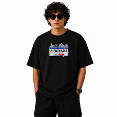 Freethinker | Arif Men's Faith Lost Crew neck Oversized T-Shirt - (225 GSM heavyweight fabric)