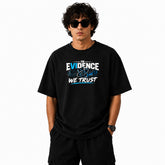 Freethinker | Arif Men's Evidence We Trust Crew neck Oversized T-Shirt - (225 GSM heavyweight fabric)