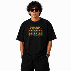 Freethinker | Arif Men's Bad Idea Crew neck Oversized T-Shirt - (225 GSM heavyweight fabric)