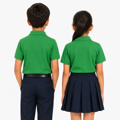 Kid's Unisex Polo House Colour School Uniform T-Shirt - 230GSM Nirmal Knit pique(100 % Micro polyester)