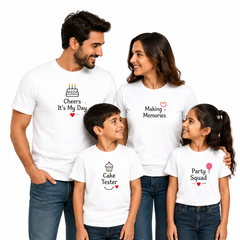 Family Birthday Party Round Neck T-Shirts For Dad - (170 GSM) single jersey