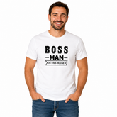 Family Boss Matching Round Neck T-Shirt for Dad – Boss Man - (170 GSM) single jersey