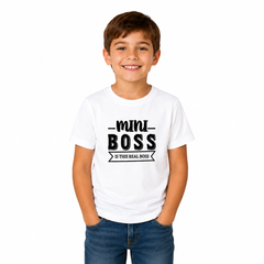 Family Boss Matching Round Neck T-Shirt for Son – Mini Boss - (170 GSM) single jersey