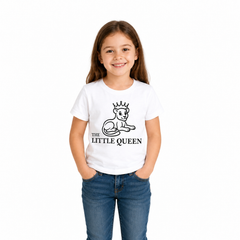 Lion Family Matching Round Neck T-Shirt for Daughter –The Little Queen- (170 GSM) single jersey