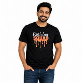 Matching Birthday Squad Family Round Neck T-Shirts For Dad - (170 GSM) single jersey