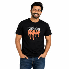 Matching Birthday Squad Family Round Neck T-Shirts For Dad - (170 GSM) single jersey