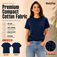 Women’s Plain Round Neck T-Shirt - 190 GSM Single Jersey