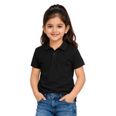 BestyPop Girl’s Plain Polo T-Shirt - 250 GSM (60% Cotton 40% Polyester)