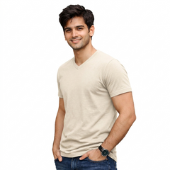 BestyPop Men’s Plain V-Neck T-Shirt