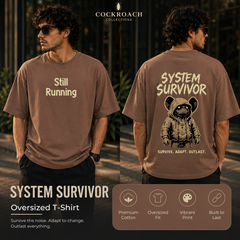 BestyPop Men’s Oversized T-Shirt - System Survival