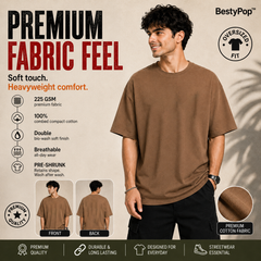BestyPop Men’s Oversized Plain T-Shirt