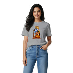 BestyPop Women’s Graphic Print Round Neck T-Shirt- Krishna (170 GSM single jersey)