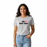 BestyPop Women’s Graphic Print Round Neck T-Shirt- Jai Shree Ram (170 GSM single jersey)